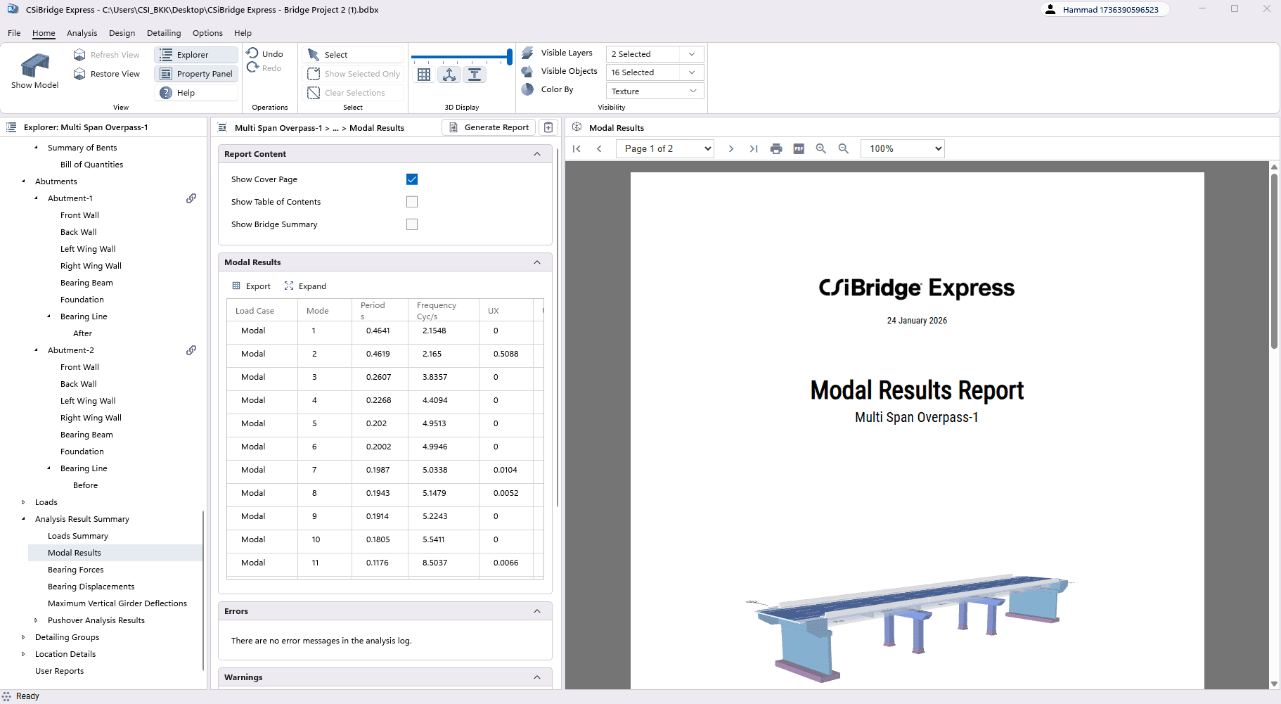 Modal Analysis Results